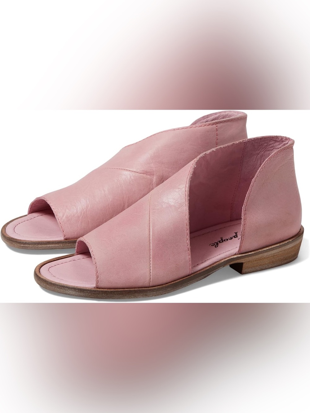 Free People Dusty Rose Leather Crossover Mule - Picture 2 of 5